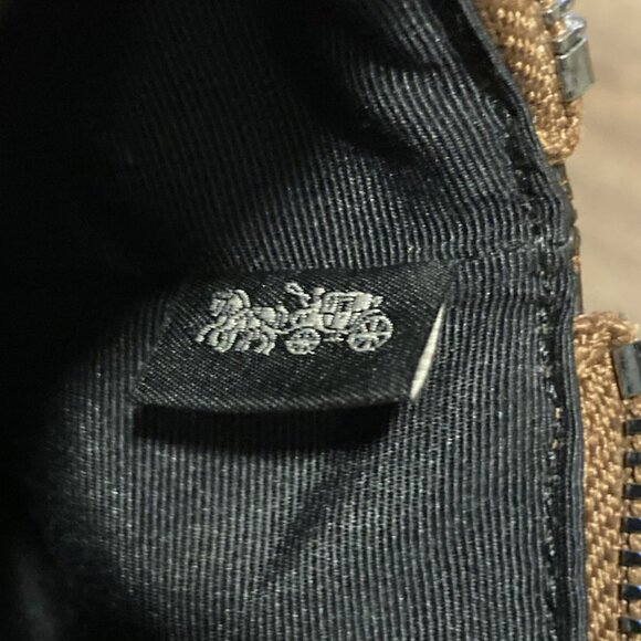 EUC Vintage COACH Tan Leather Glitter Cheeky Zip Wristlet - Picture 12 of 12